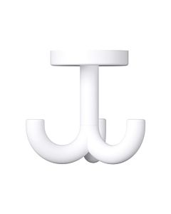 Hewi 477 hook 477.90B05198 70mm, triple, rotatable, up to 15mm thick, matt, signal white