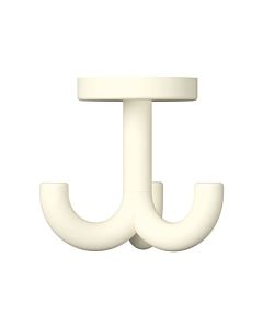 Hewi 477 crochet 477.90B05199 70 mm, triple, rotatif, jusqu&#39;à 15 mm d&#39;épaisseur, mat, blanc pur