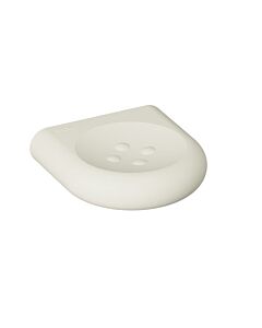 Hewi 477 soap dish 477.02B10099 97mm, with knobs, matt, pure white