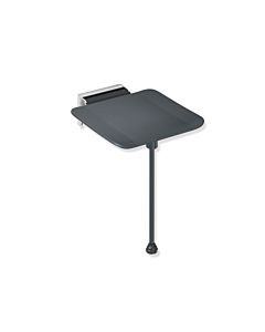 Hewi System 900 hanging seat 900.51.2014092 350 x 415 mm, chrome-plated stainless steel, anthracite polyamide