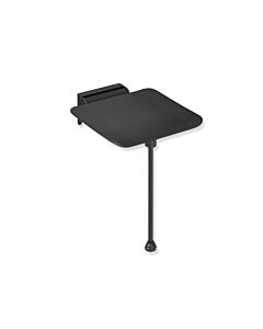 Hewi System 900 hanging seat 900.51.20160CV 350 x 415 mm, stainless steel powder-coated black matt, polyamide matt black