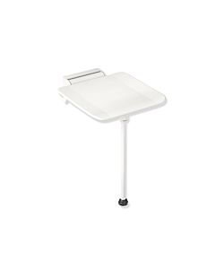 Hewi Système 900 siège suspendu 900.51.20160AS 350 x 415 mm, acier inoxydable thermolaqué blanc mat, polyamide mat blanc