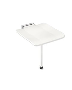 Hewi System 900 strapontin 900.51.2054098 450 x 112 x 525 mm, acier inoxydable chromé, polyamide blanc de sécurité