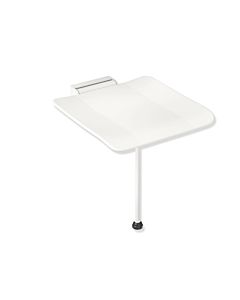 Hewi System 900 Klappsitz 900.51.20560AS 450 x 112 x 525 mm, Edelstahl pulverbeschichtet weiß matt, Polyamid matt weiß