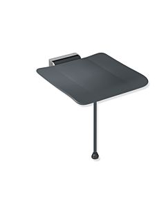 Hewi System 900 folding seat 900.51.205XA92 450 x 112 x 525 mm, polished stainless steel, anthracite polyamide