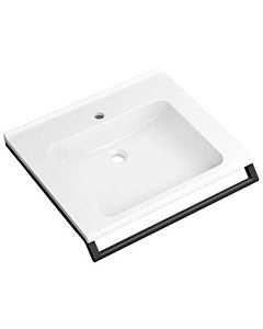 Hewi vasque en fonte minérale 950.19.070DC 65x58cm, avec poignée 65cm, blanc , noir mat