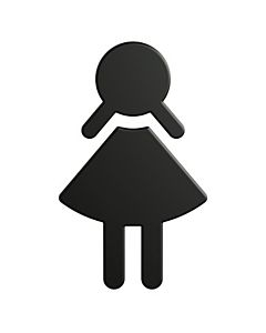 Hewi 801 symbol woman 801.91B02090 87x150x3mm, self-adhesive, matt, jet black