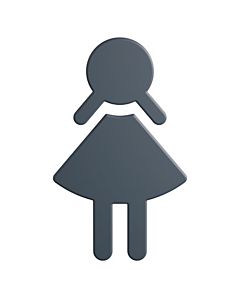 Hewi 801 symbole femme 801.91B02092 87x150x3mm, autocollant, mat, gris anthracite