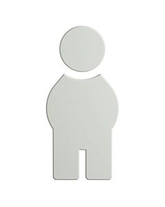 Hewi 801 Symbol Mann 801.91B01097 71,5x150x3mm, selbstklebend, matt, lichtgrau