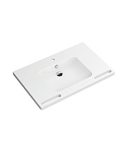 Hewi lavabo en fonte minérale 950.11.241 85 x 55 cm, moule carré, avec trou pour robinet et trop-plein, blanc