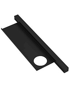 profil de lavabo Hewi 950.13.0003DC 408mm, avec étagère 360x102mm, noir mat profond, trou à droite