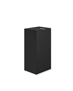 Hewi System 900 paper waste bin 900.05.00260DC stainless steel powder-coated black deep matt, 25 l, with lid