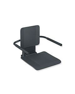 Hewi system 900 hanging seat 900.51.10360AF stainless steel powder-coated anthracite matt, matt anthracite plastic