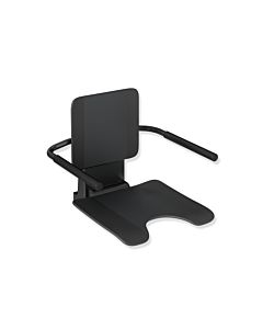 Hewi System 900 hanging seat 900.51.10560CV stainless steel powder-coated black matt, matt black plastic