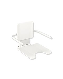 Hewi System 900 hanging seat 900.51.10560AS stainless steel powder-coated white matt, matt white plastic