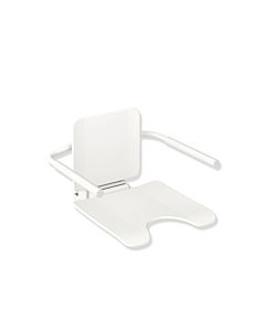 Hewi Siège suspendu système 900 900.51.11160AS acier inoxydable blanc plastique blanc mat, avec accoudoirs / blanc hygiénique