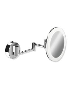 Miroir cosmétique LED Hewi 950.01.26040, grossissement 5x, Ø 200 mm, éclairé, chromé