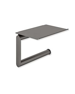 Hewi System 900 WC-Papierhalter 900.21.00460SC Edelstahl pulverbeschichtet dunkelgrau perlglimmer tiefmatt, mit Ablage
