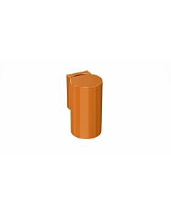 Hewi 477 waste bin 477.05.10024 orange , with hinged lid, adhesive label