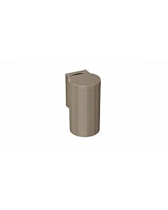 Hewi 477 waste bin 477.05.10086 sand, with hinged lid, adhesive label