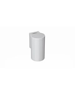 Hewi 477 waste bin 477.05.10098 signal white, with hinged lid, adhesive label