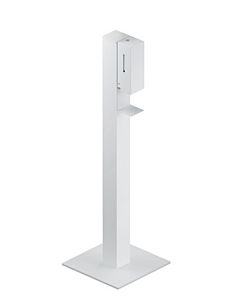 Hewi Colonne de distributeur de désinfection sensorielle 900.06.01360DX aluminium peint par poudrage blanc deep matt, aluminium blanc