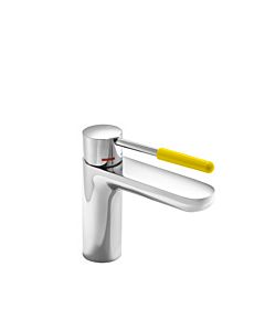 Hewi AQ Waschtischarmatur AQ1.12M1024018 verchromt, Griff senfgelb, rund, Ausladung 159 mm