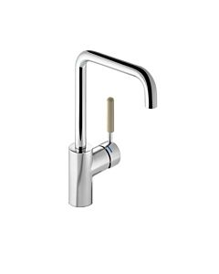 Hewi AQ mitigeur lavabo AQ1.12M1064086 Poignée sable, tube rond, saillie 187mm, chromée