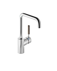 Hewi AQ mitigeur lavabo AQ1.12M1064084 Poignée Umbra, tube rond, saillie 187mm, chromée