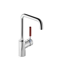 Hewi AQ mitigeur lavabo rubinrot Poignée Match1, tube rond, saillie 187mm, chromée