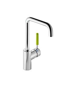 Hewi AQ basin mixer AQ1.12M1064074 handle apple green, round tube, projection 187mm, chrome-plated