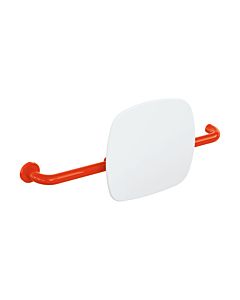 Hewi 801 Rückenstütze 801.51.9261L36 Wandabstand 150mm, Ausführung links, Lehne signalweiß, koralle