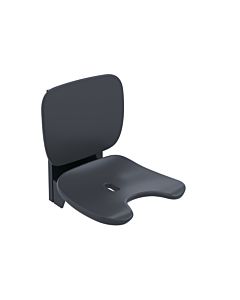 Hewi strapontin 802.51.23960DR réglable en hauteur, avec découpe hygiénique, anthracite brillant/anthracite mat