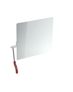 Hewi tilting mirror 802.01.100L33 725x741x73mm, lever left, rubinrot
