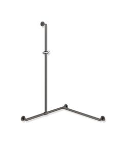 Hewi System 900 shower handrail 900.35.33660DD 1250 x 765 x 965 mm, powder-coated dark gray deep matt / chrome, right-hand version