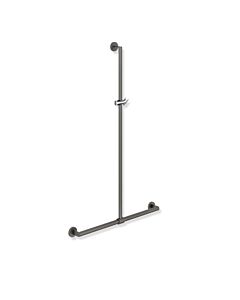 Hewi System 900 shower handrail 900.35.43160DD 1250 x 965 mm, powder-coated dark gray deep matt / chrome