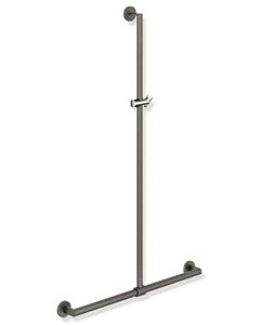 Hewi System 900 shower handrail 900.35.43260DD 1250 x 1184 mm, powder-coated dark gray deep matt / chrome