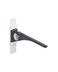 Hewi 802 LifeSystem support rail 802.50.40760DR 700, anthracite high-gloss/anthracite matt, with height adjustment