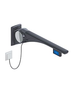 Hewi 802 Bras porteur LifeSystem 802.50.42260DR 750, anthracite brillant/anthracite mat, commande affleurante, gauche