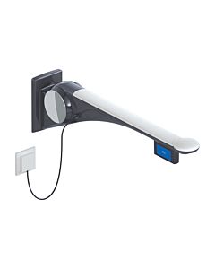 Hewi 802 LifeSystem folding support rail 802.50.44460TB 900 mm, anthracite high-gloss/matt white, flush actuation on the left