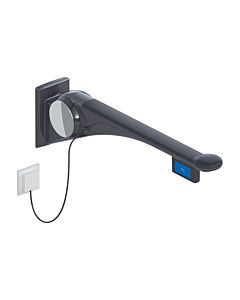 Hewi 802 LifeSystem folding support rail 802.50.44260DR 750 mm, anthracite high-gloss/anthracite matt, flush actuation on the left