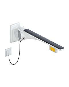 Hewi 802 Rail porteur LifeSystem 802.50.46360GU 850, blanc brillant/anthracite mat, bouton radio, gauche