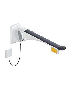 Hewi 802 LifeSystem Stützklappgriff 802.50.47560GU 850 mm, weiß hochglanz/anthrazit matt, Funktionstaste rechts