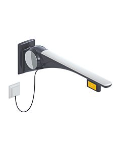 Hewi 802 LifeSystem folding support rail 802.50.46760TB 850, anthracite high-gloss/matt white, radio button, right