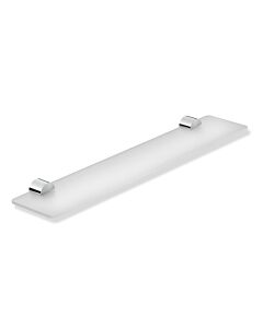 Hewi System 815 étagère 815.03.12045 600 x 40 x 120 mm, acier inoxydable chromé, plateau en verre dépoli