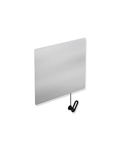 Hewi S 801 tilting mirror 801.01B10090 600x540x6mm, with cable deflection, matt, deep black