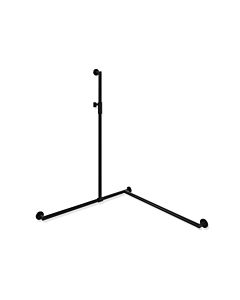 Hewi System 900 shower handrail 900.35M30160CV 1250 x 965 x 965 mm, stainless steel powder-coated black deep matt, right