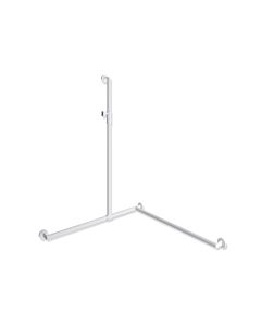 Hewi System 900 main courante de douche 900.35M30160VH 1250 x 965 x 965 mm, acier inoxydable thermolaqué blanc mat profond, droite