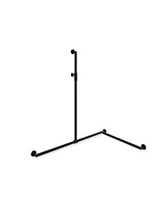 Hewi Main courante de douche System 900 900.35M30260CV 1250 x 1185 x 765 mm, acier inoxydable revêtement par poudre noir profond mat, droite