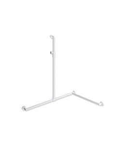 Hewi System 900 main courante de douche 900.35M30260VH 1250 x 1185 x 765 mm, acier inoxydable thermolaqué blanc mat profond, droite